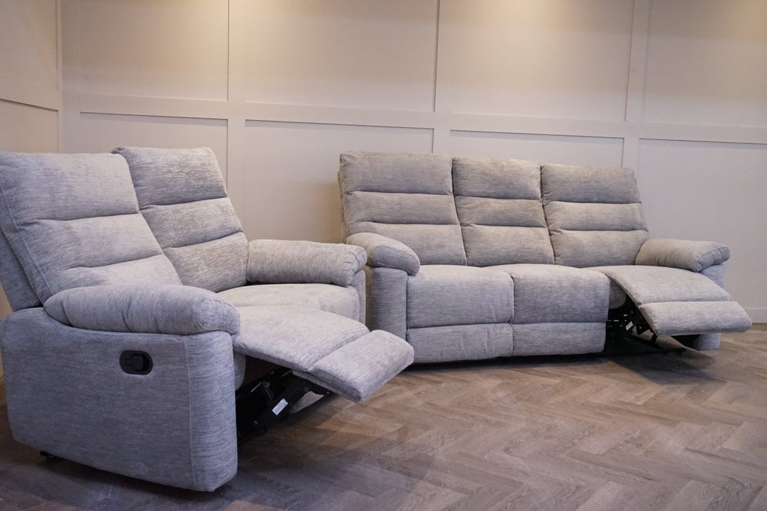 Oscar Manual Reclining 3 + 2 Seater Sofas, Chenille Steel