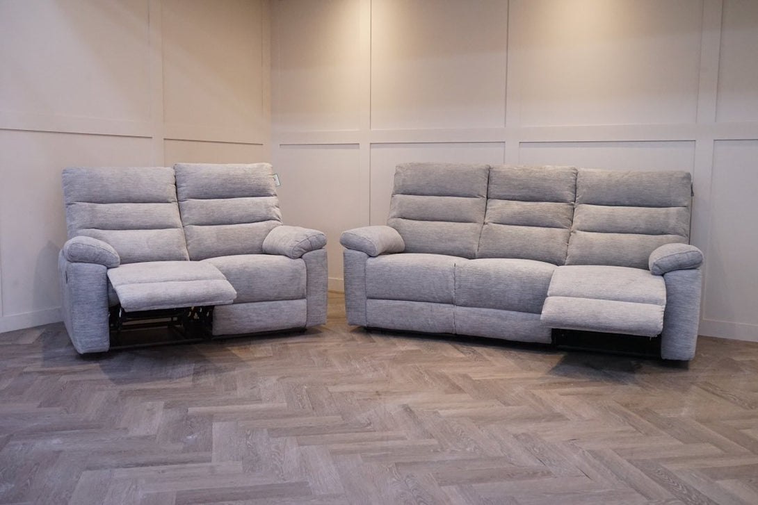 Oscar Manual Reclining 3 + 2 Seater Sofas, Chenille Steel