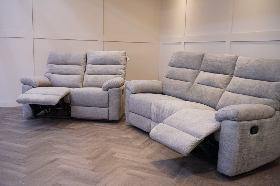 Oscar Manual Reclining 3 + 2 Seater Sofas, Chenille Steel