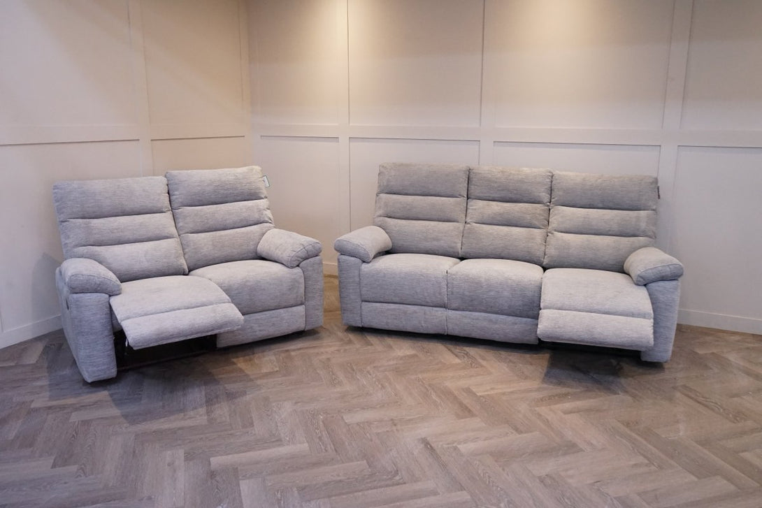 Oscar Manual Reclining 3 + 2 Seater Sofas, Chenille Steel
