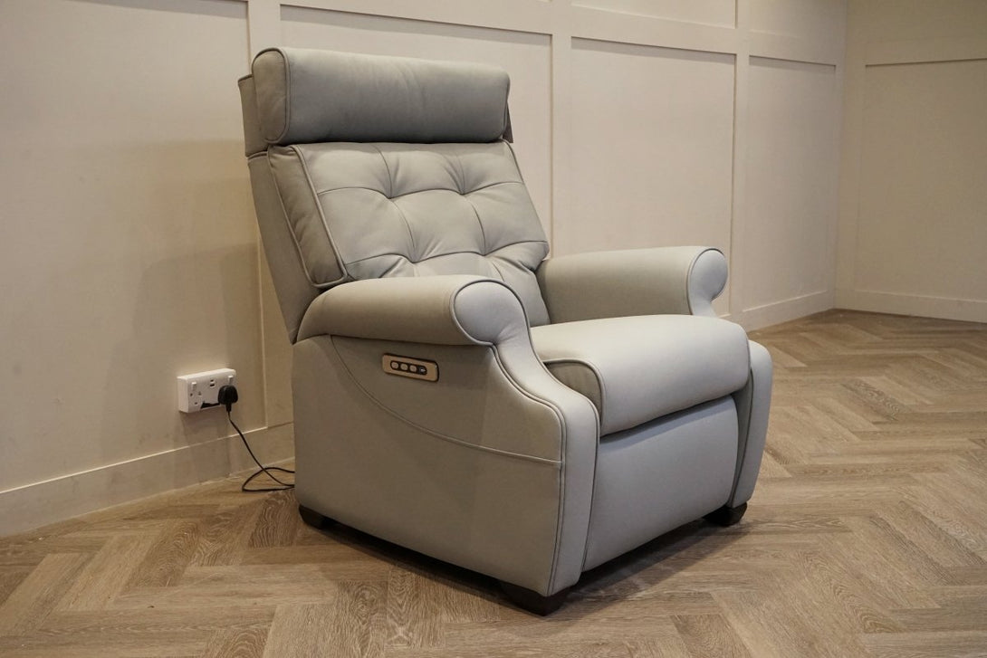 Parker Knoll Norton 150 Rise and Recline Leather Armchair, Madri Steel