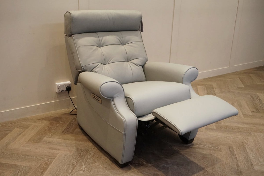 Parker Knoll Norton 150 Rise and Recline Leather Armchair, Madri Steel