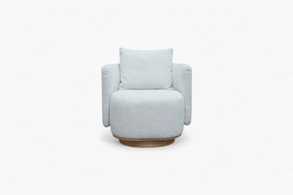 Piro Swivel Armchair, Cream Natural Boucle