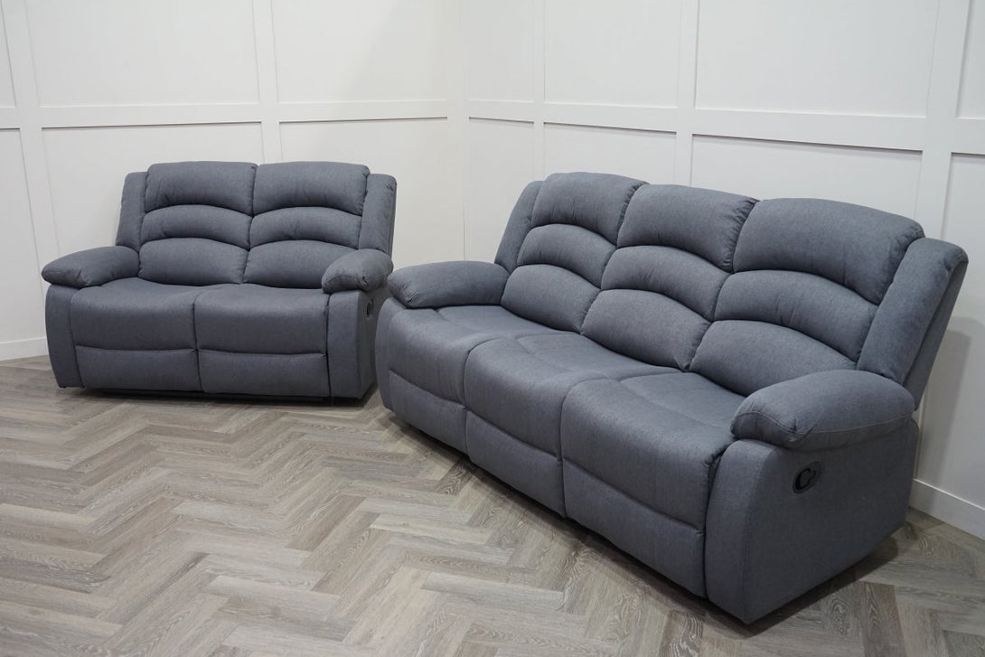 Pisa Manual Reclining 3 + 2 Seater Sofas, Dark Grey