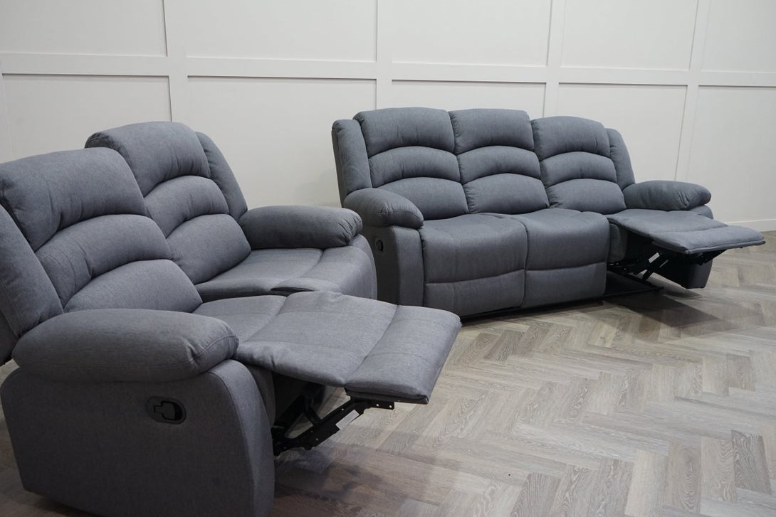 Pisa Manual Reclining 3 + 2 Seater Sofas, Dark Grey