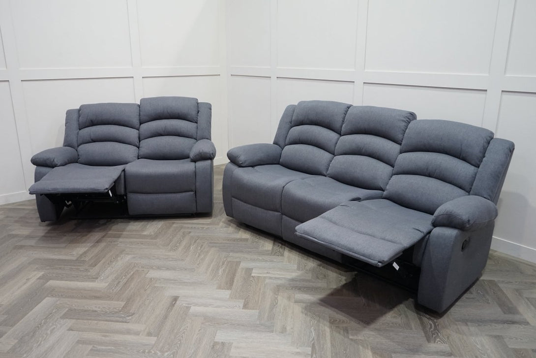 Pisa Manual Reclining 3 + 2 Seater Sofas, Dark Grey