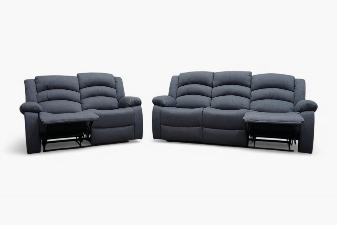 Pisa Manual Reclining 3 + 2 Seater Sofas, Dark Grey