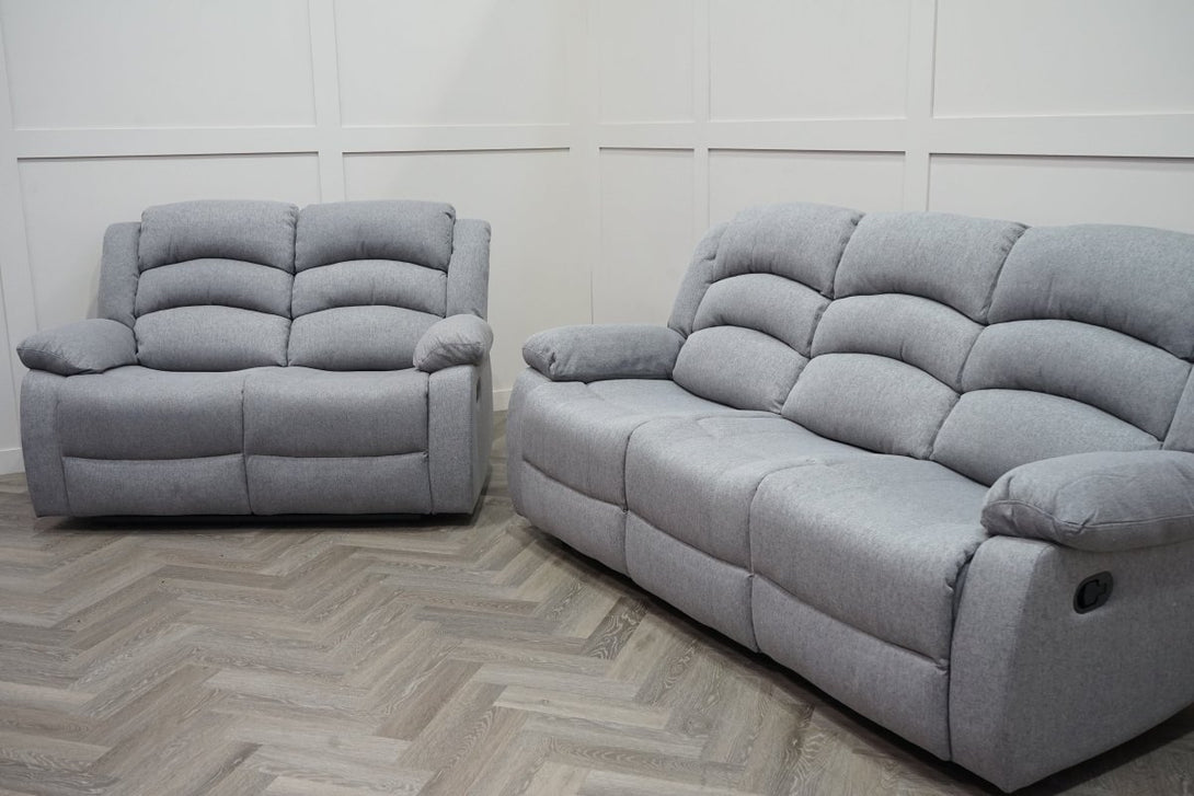 Pisa Manual Reclining 3 + 2 Seater Sofas, Light Grey