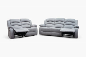 Pisa Manual Reclining 3 + 2 Seater Sofas, Light Grey