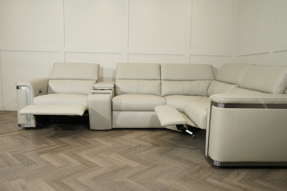 Plaza Small LHF / RHF Leather Corner Sofa, Taupe