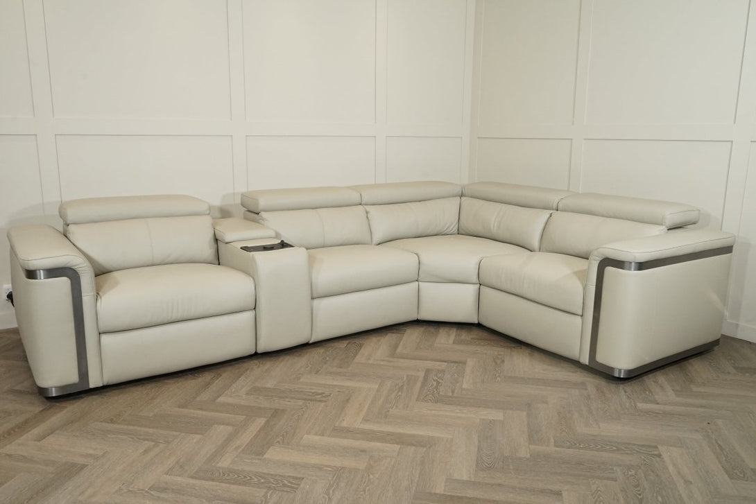 Plaza Small LHF / RHF Leather Corner Sofa, Taupe