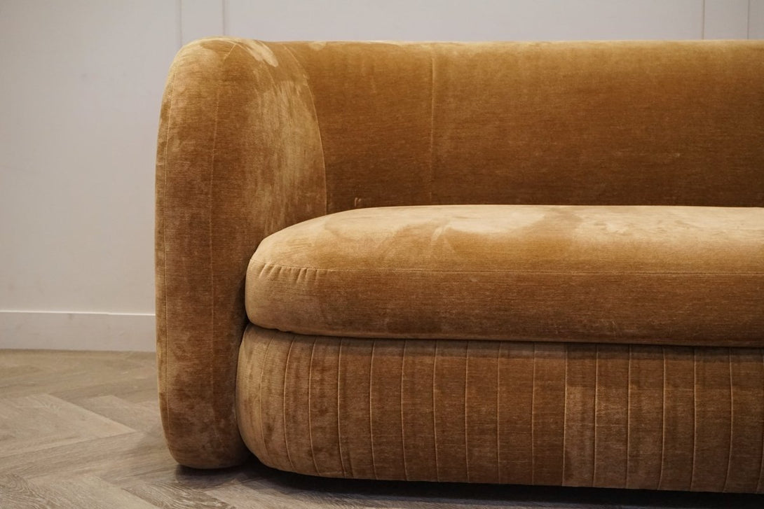 Pleat Large 3 Seater Sofa, Plush Mustard