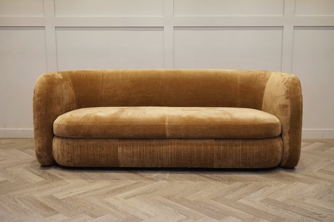 Pleat Large 3 Seater Sofa, Plush Mustard