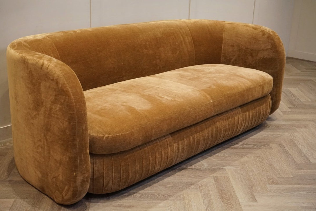 Pleat Large 3 Seater Sofa, Plush Mustard