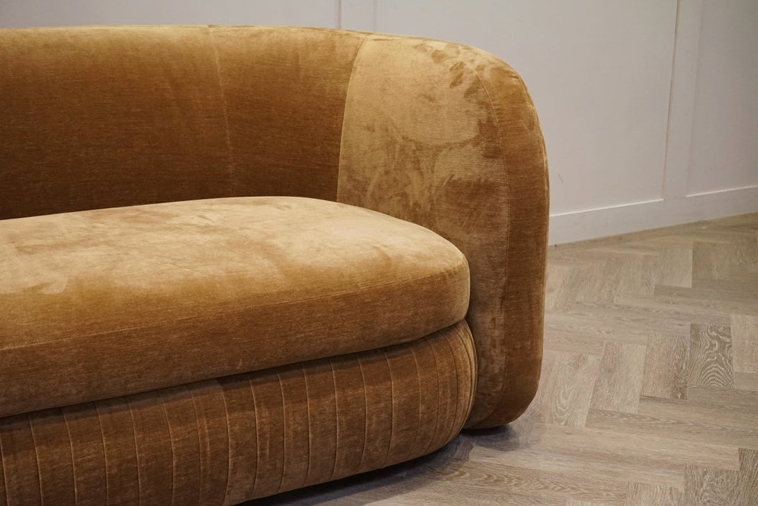 Pleat Large 3 Seater Sofa, Plush Mustard