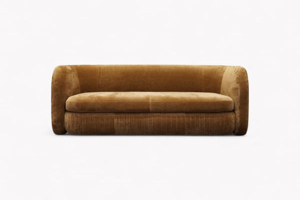 Pleat Large 3 Seater Sofa, Plush Mustard