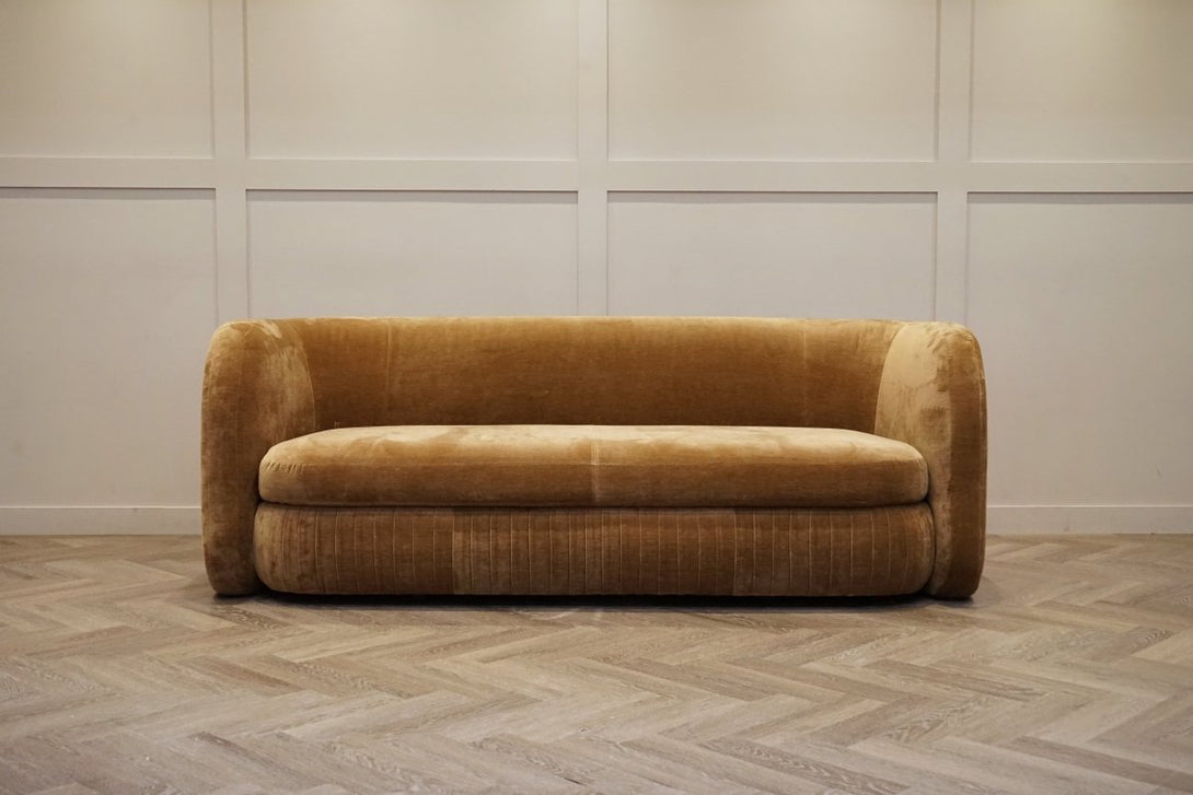 Pleat Large 3 Seater Sofa, Plush Mustard