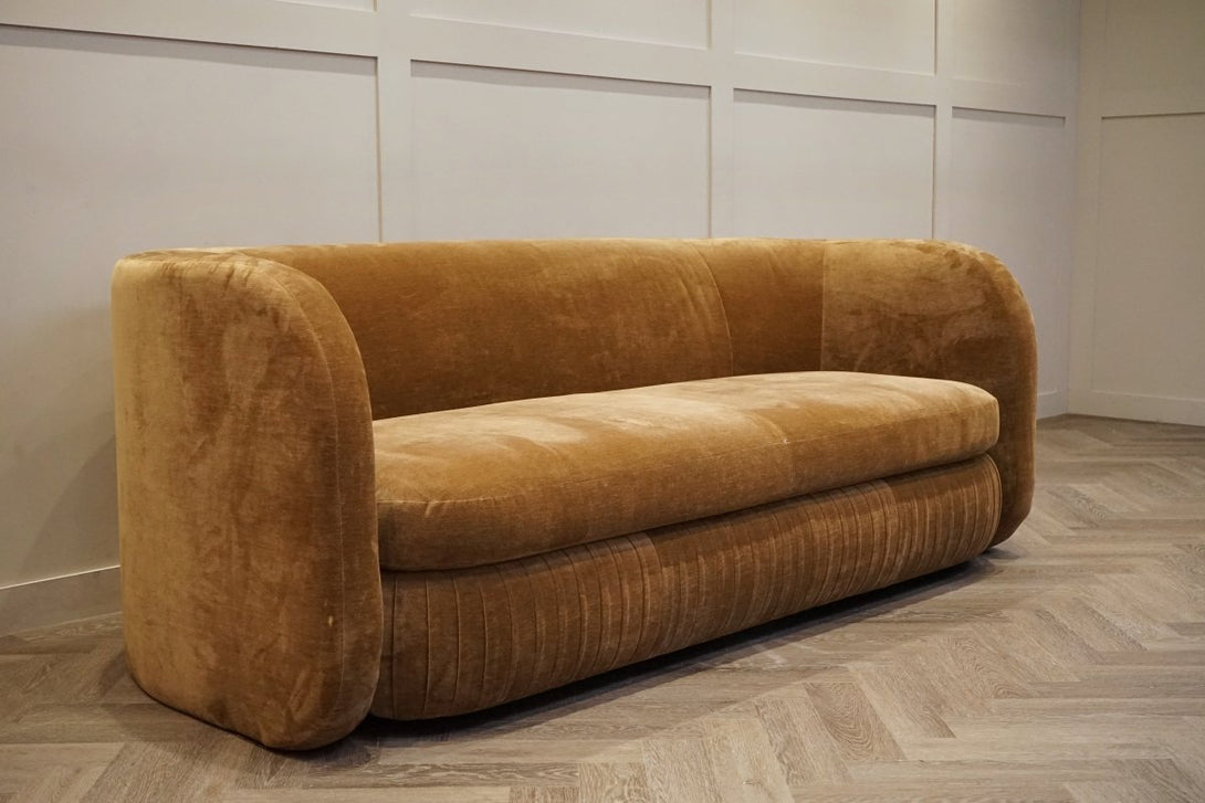 Pleat Large 3 Seater Sofa, Plush Mustard
