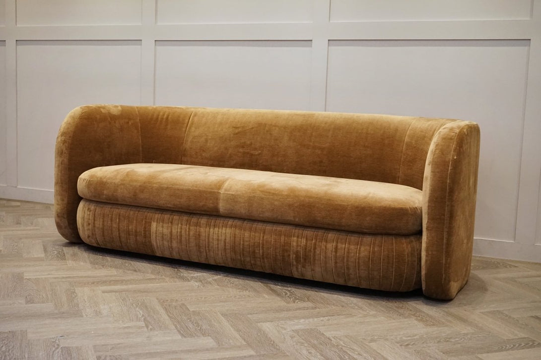 Pleat Large 3 Seater Sofa, Plush Mustard