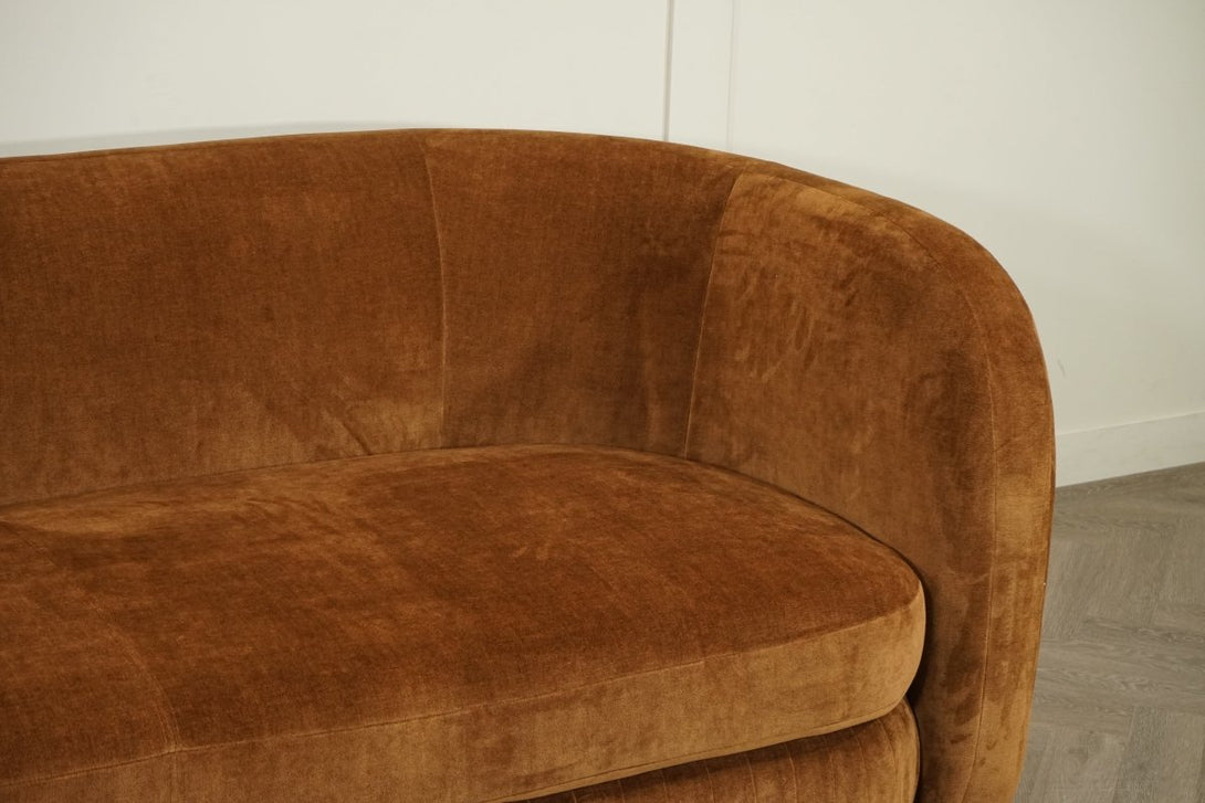 Pleat Large 3 Seater Sofa, Soft Chenille Ginger