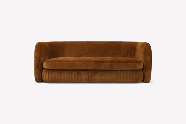 Pleat Large 3 Seater Sofa, Soft Chenille Ginger