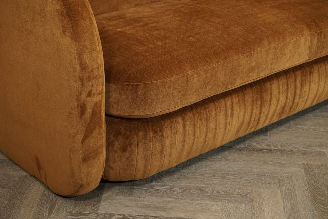 Pleat Large 3 Seater Sofa, Soft Chenille Ginger