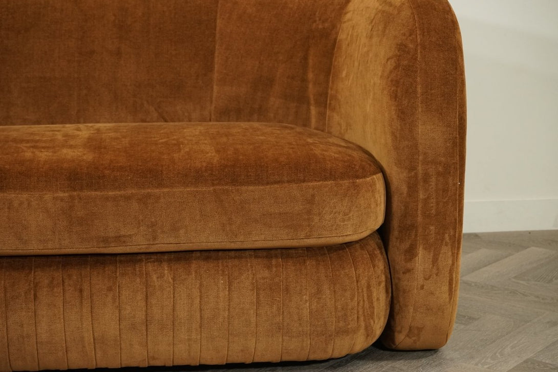 Pleat Large 3 Seater Sofa, Soft Chenille Ginger