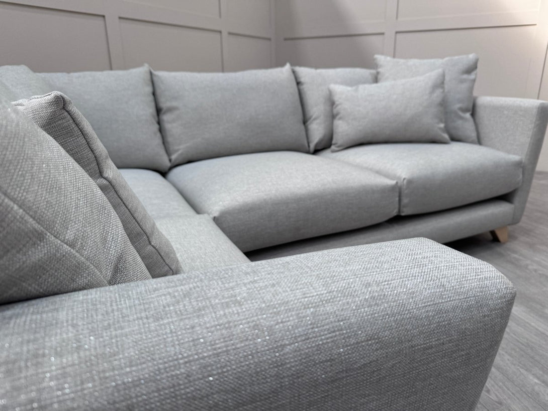 Ponti Small LHF Corner Sofa, Silver