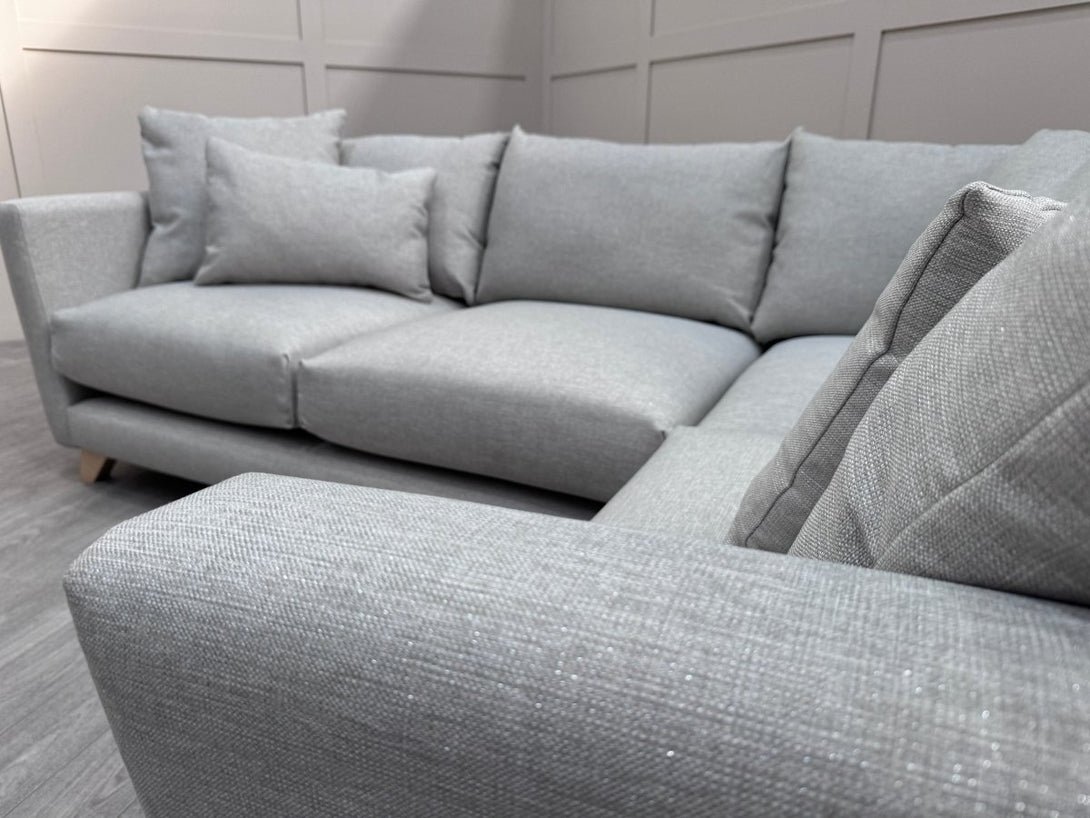 Ponti Small RHF Corner Sofa, Silver