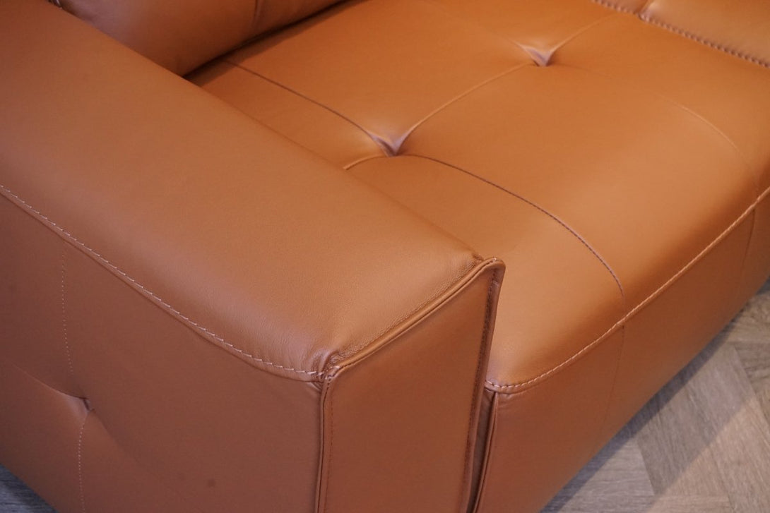 Portofino Large Modular Leather Corner Sofa, Chestnut