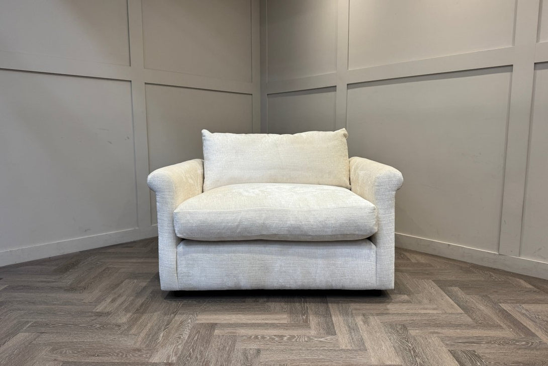 Queenie Loveseat, Crumpled Chenille Cream