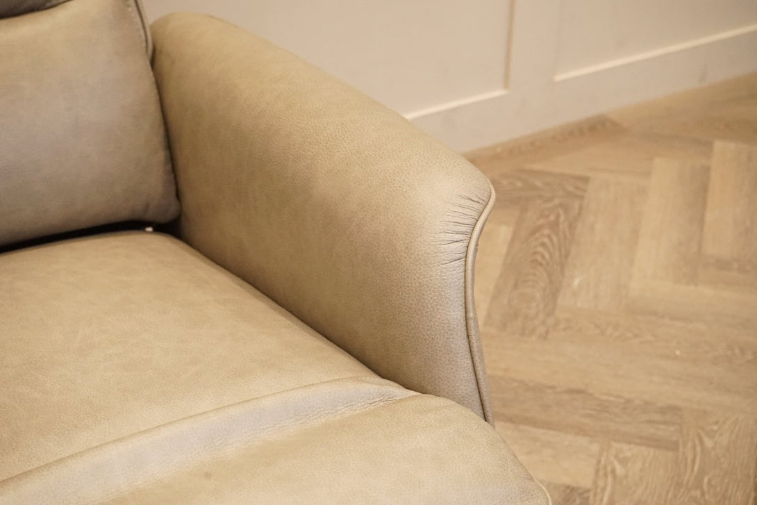 Rana Power Reclining Swivel Leather Armchair, Elephant Grey