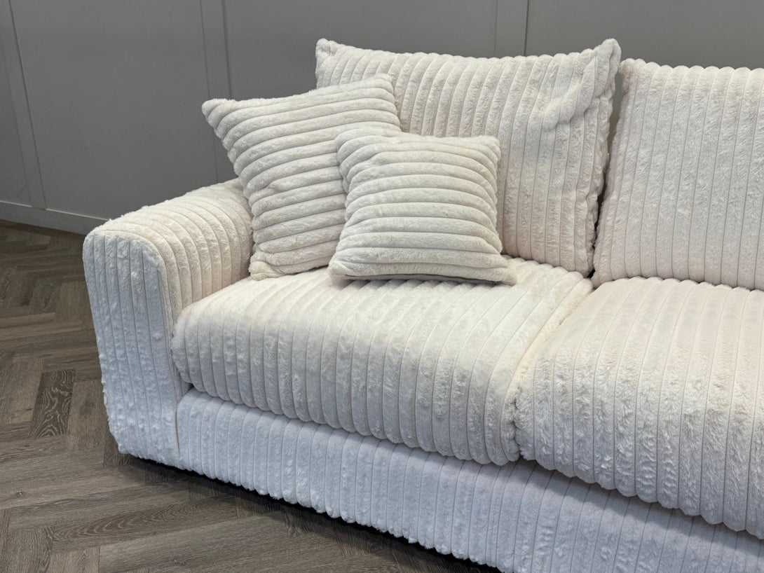 Ravelle Right Hand Open Corner Sofa, Chunky Cord Cream