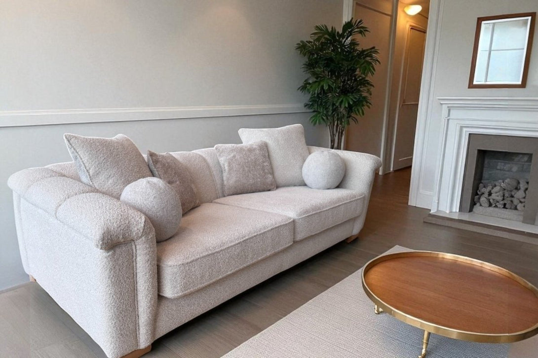 Regency Large 4 Seater Sofa, Soft Bouclé Natural