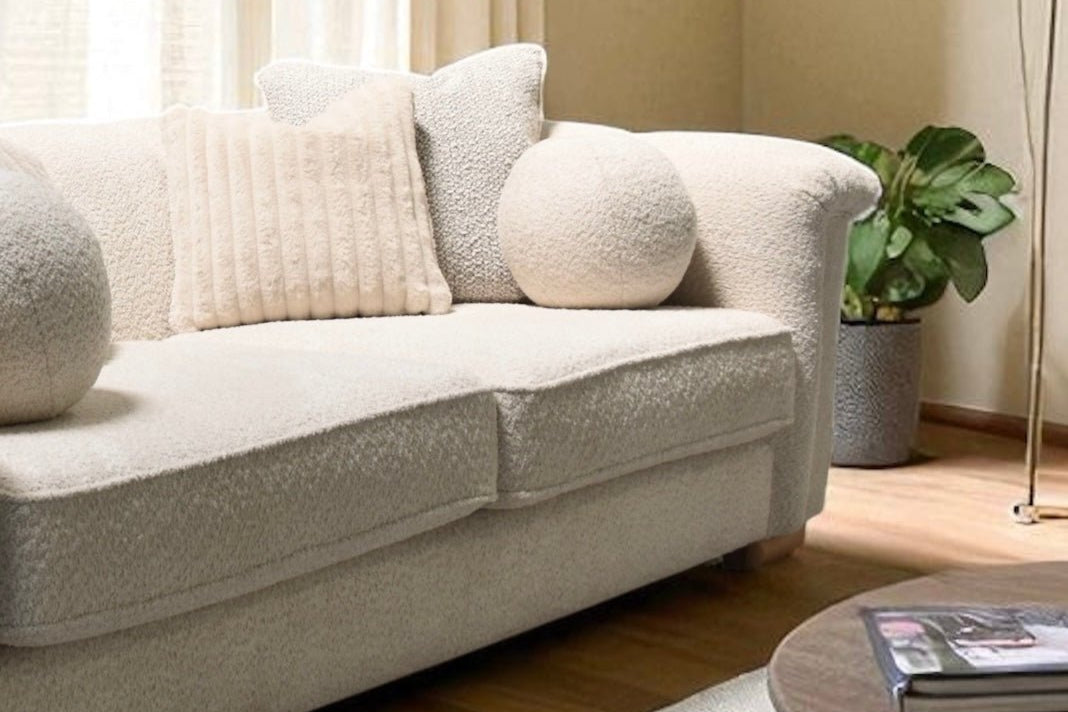 Regency Medium 2 Seater Sofa, Soft Bouclé Natural
