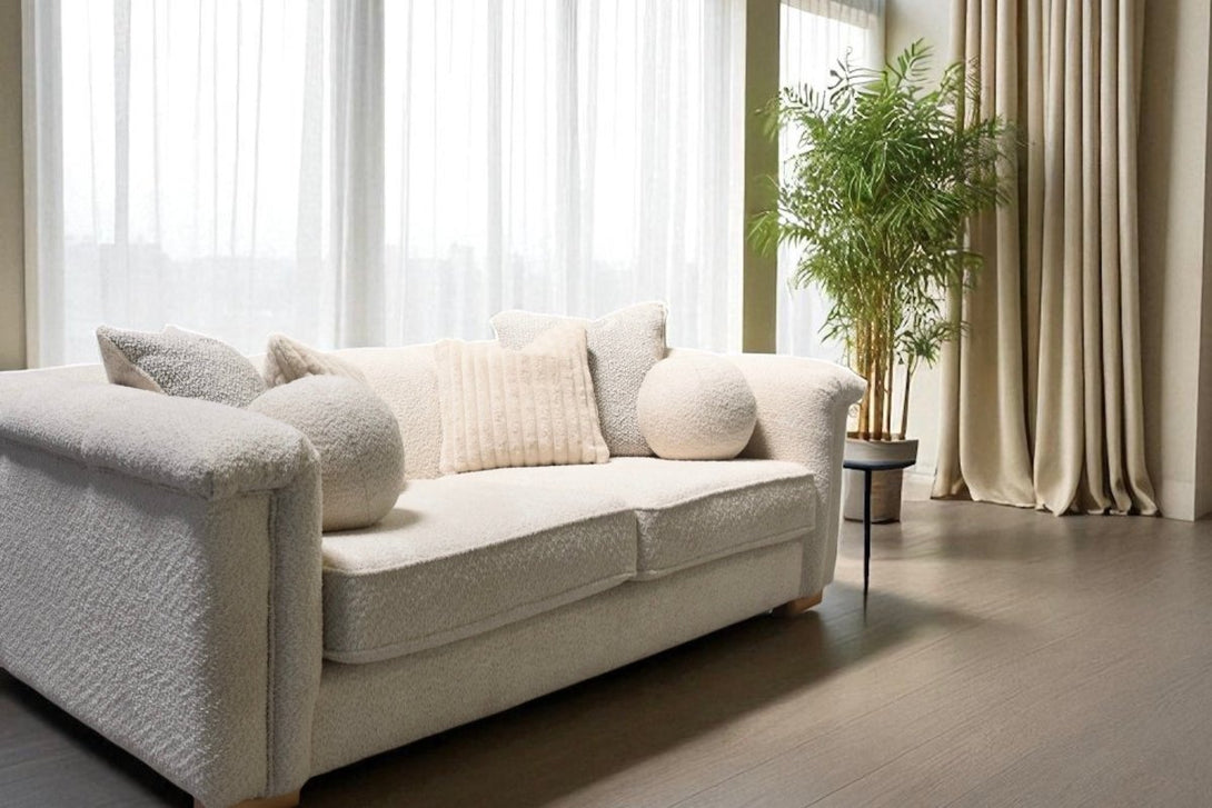 Regency Medium 2 Seater Sofa, Soft Bouclé Natural