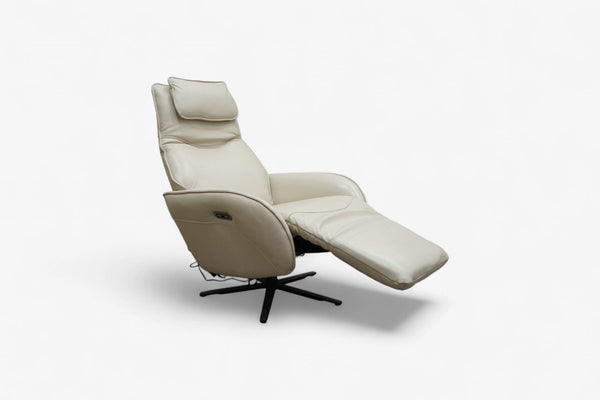 Repose Zero Gravity Power Recliner Leather Chair, Stone