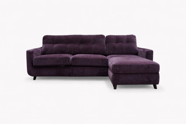Barbican RHF Chaise Sofa Bed with Storage, Plush Chenille Auburn