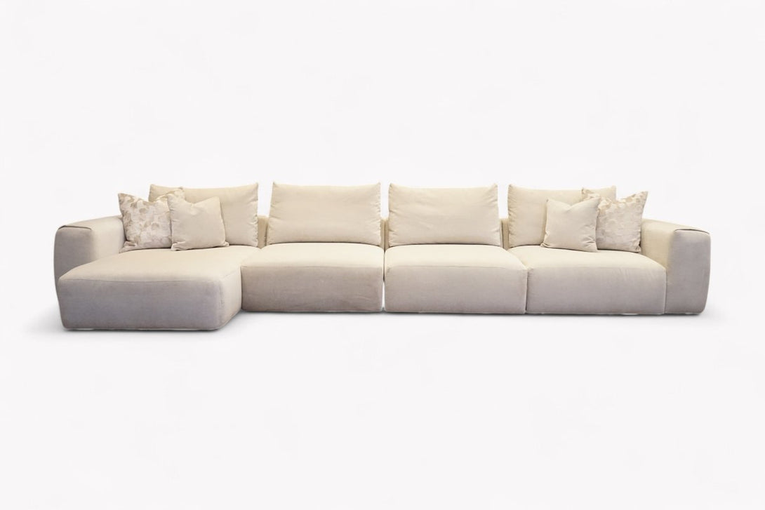 Rocco Large LHF Chaise Sofa, Dusky Ecru