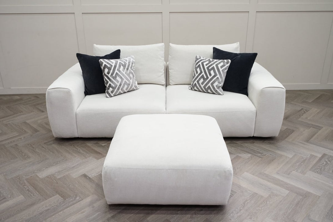 Rocco Large Sofa & Stool, Tuscan Ivory