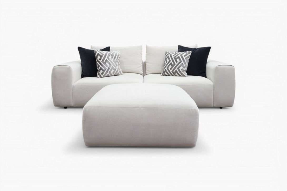 Rocco Large Sofa & Stool, Tuscan Ivory