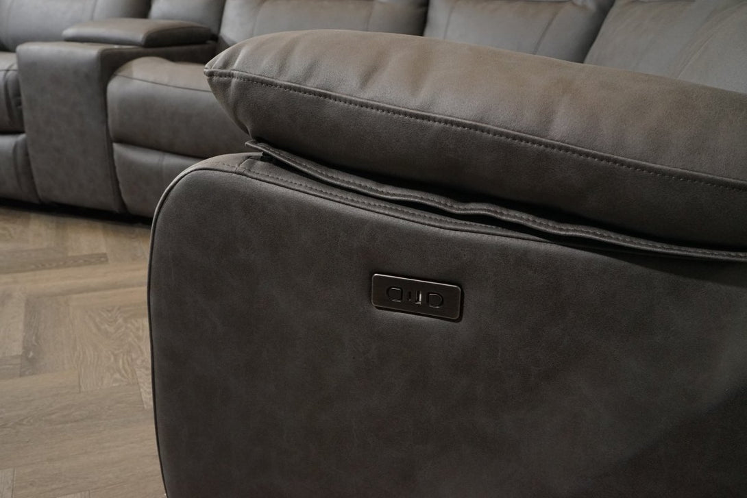 Ronan LHF/RHF Power Reclining Modular Corner Sofa, Grey Tech Fabric