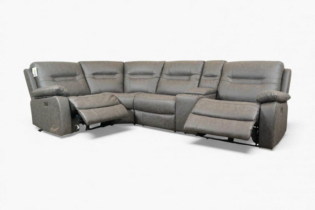 Ronan LHF/RHF Power Reclining Modular Corner Sofa, Grey Tech Fabric