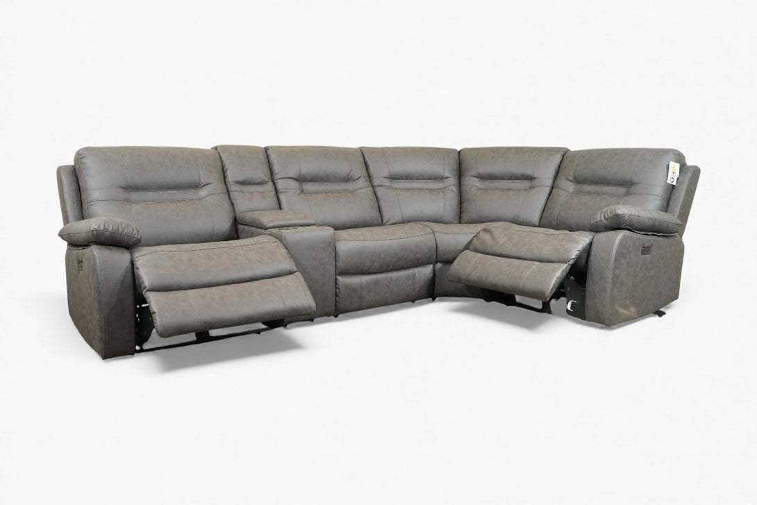 Ronan LHF/RHF Power Reclining Modular Corner Sofa, Grey Tech Fabric
