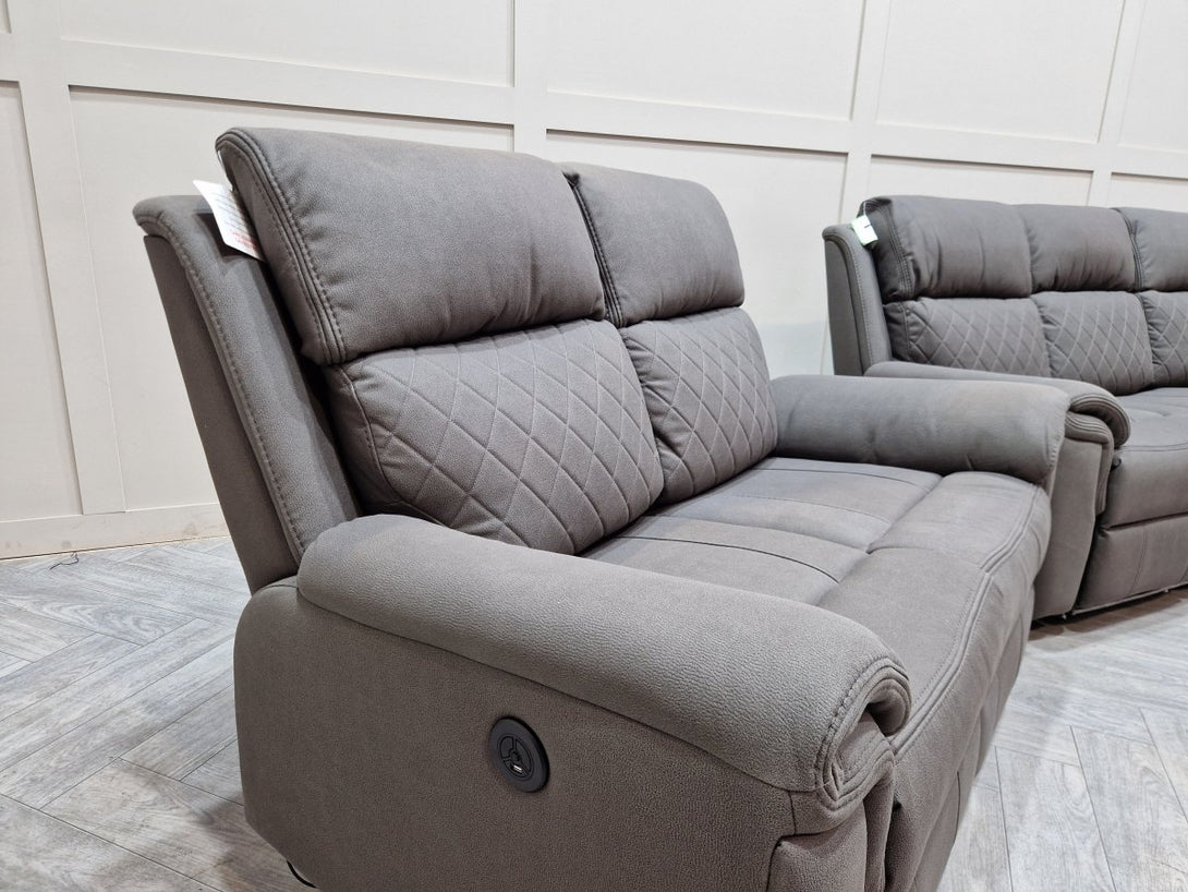 Ronan Power Reclining 3 + 2 Seater Sofas, Dark Grey