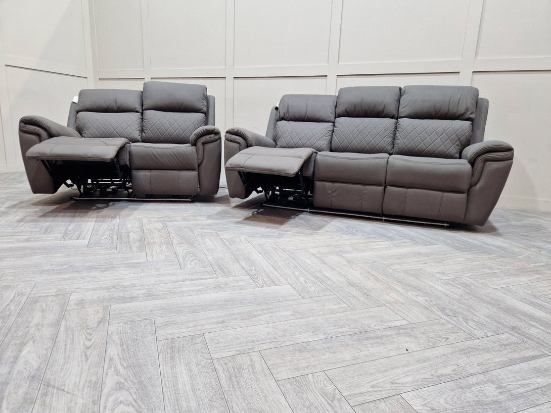 Ronan Power Reclining 3 + 2 Seater Sofas, Dark Grey