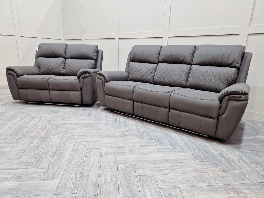 Ronan Power Reclining 3 + 2 Seater Sofas, Dark Grey