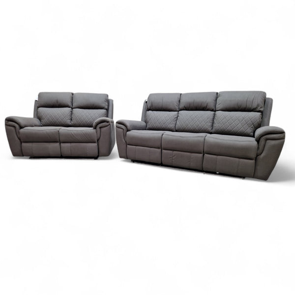 Ronan Power Reclining 3 + 2 Seater Sofas, Dark Grey