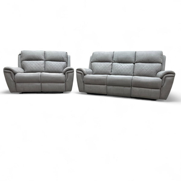 Ronan Power Reclining 3 + 2 Seater Sofas, Light Grey