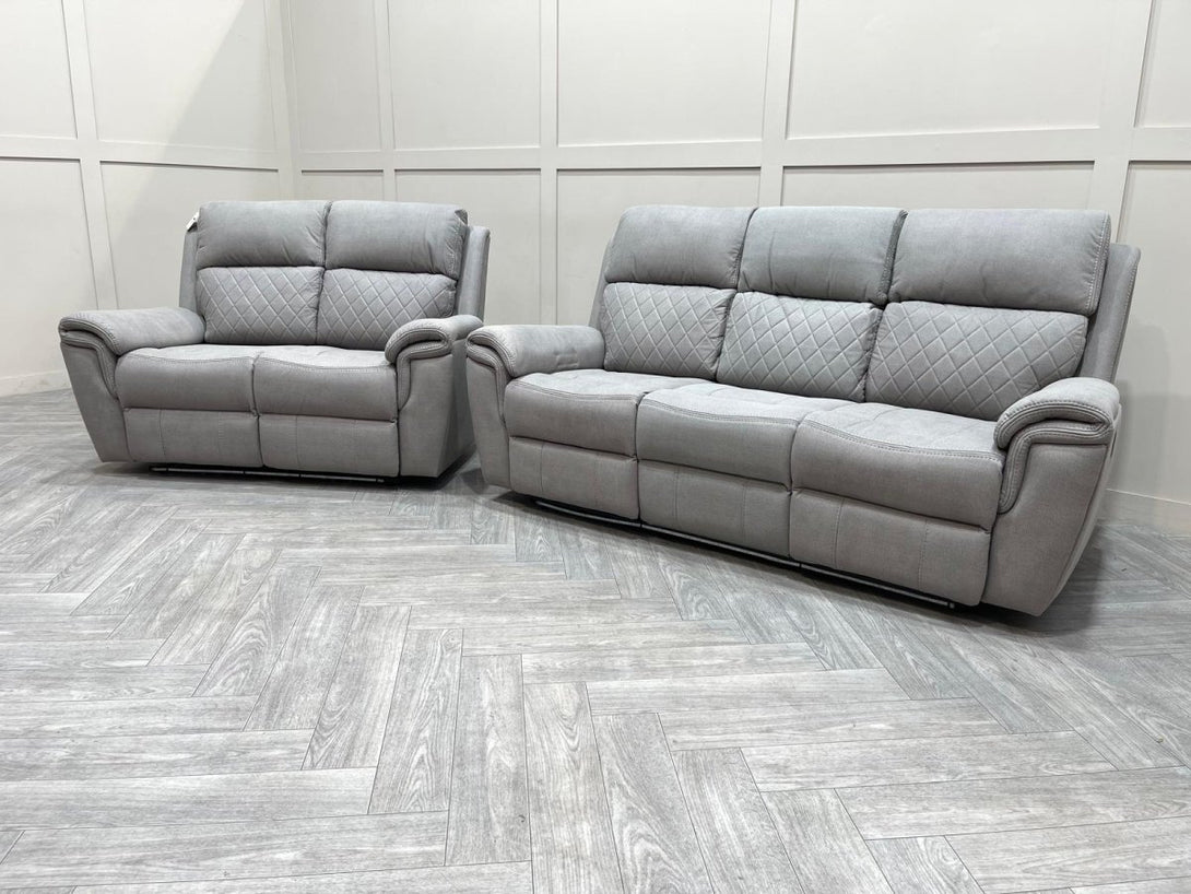 Ronan Power Reclining 3 + 2 Seater Sofas, Light Grey